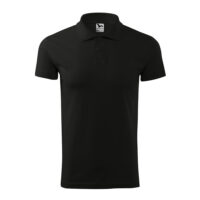 Tricou polo bumbac Single J, Negru - imagine 2