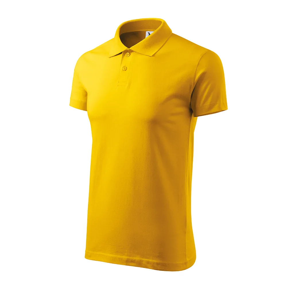 Tricou polo bumbac Single J, Galben - imagine 1