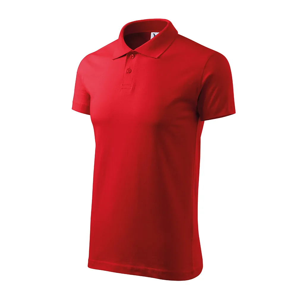 Tricou polo bumbac Single J, Rosu - imagine 1