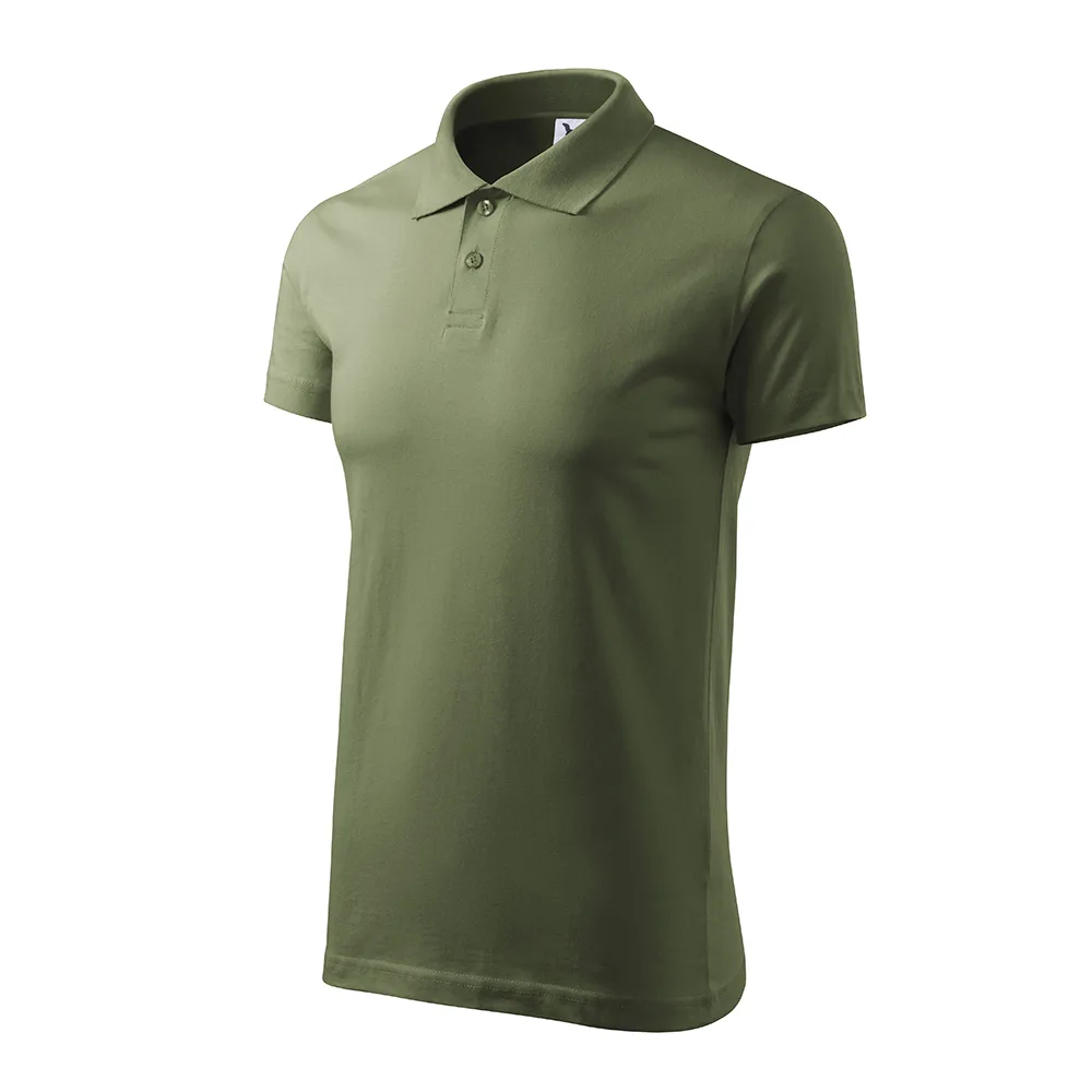 Tricou polo bumbac Single J, Khaki - imagine 1