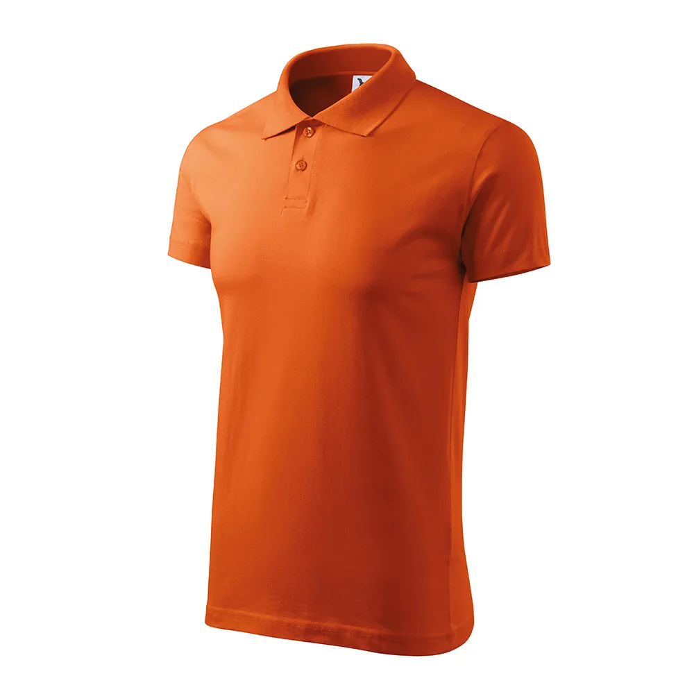 Tricou polo bumbac Single J, Portocaliu - imagine 1