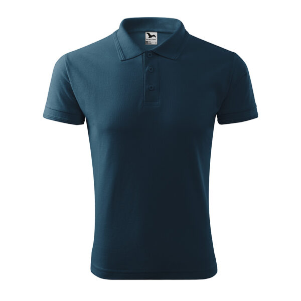 Tricou polo bumbac Pique, Bleumarin - imagine 2