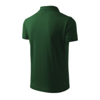 Tricou polo bumbac Pique, Verde Sticla - imagine 4