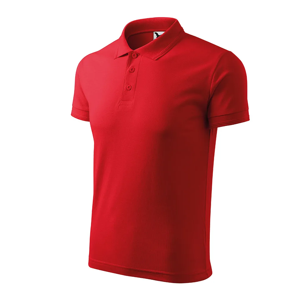 Tricou polo bumbac Pique, Rosu - imagine 1