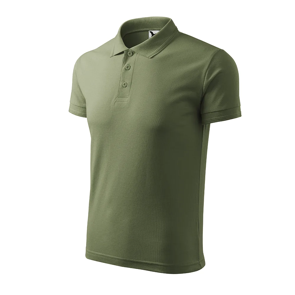 Tricou polo bumbac Pique, Khaki - imagine 1