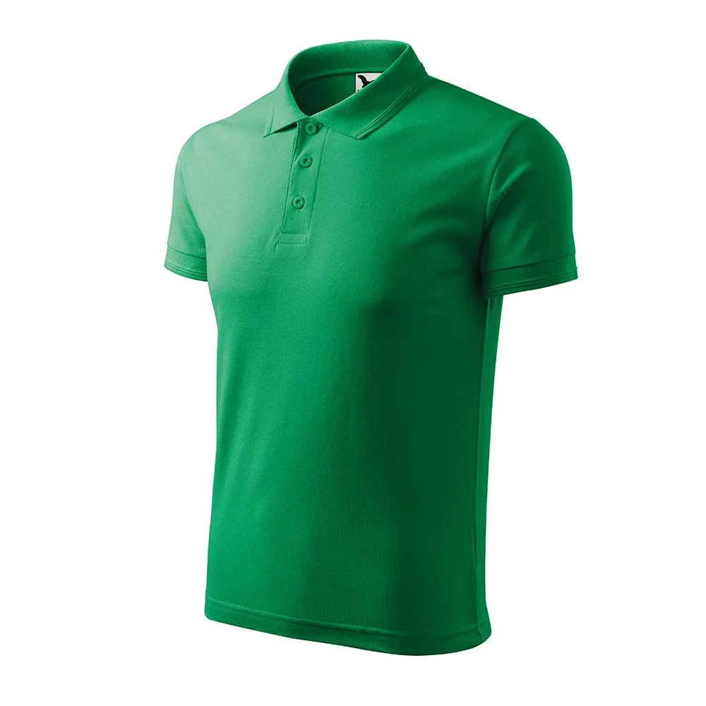 Tricou polo bumbac Pique, Verde Mediu - imagine 1