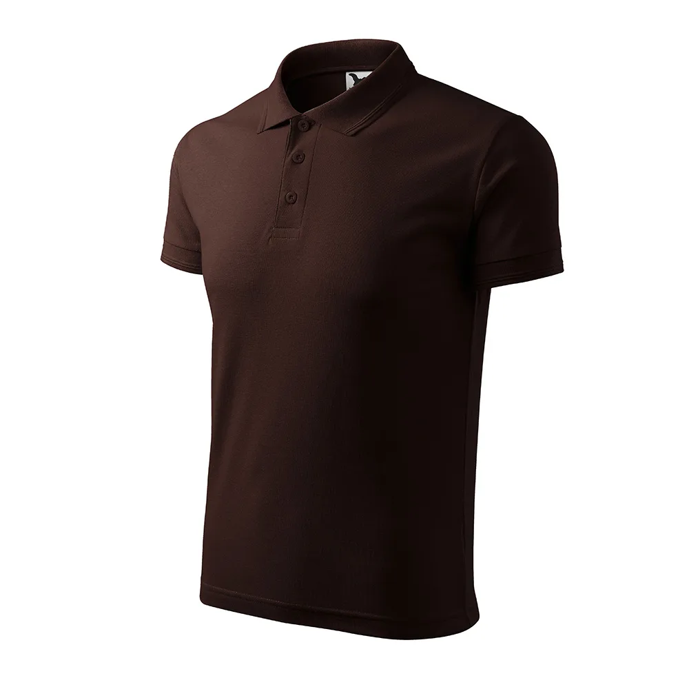 Tricou polo bumbac Pique, Cafea - imagine 1