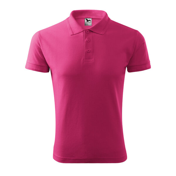 Tricou polo bumbac Pique, Purpuriu - imagine 2