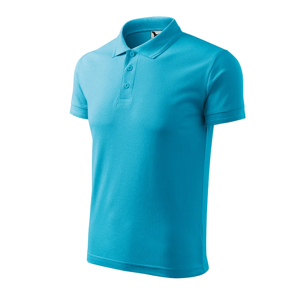 Tricou polo bumbac Pique, Turcoaz - imagine 1