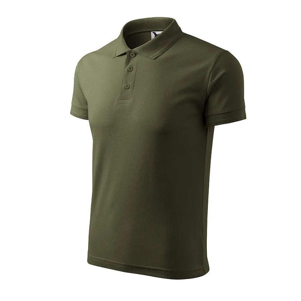 Tricou polo bumbac Pique, Verde Militar - imagine 1