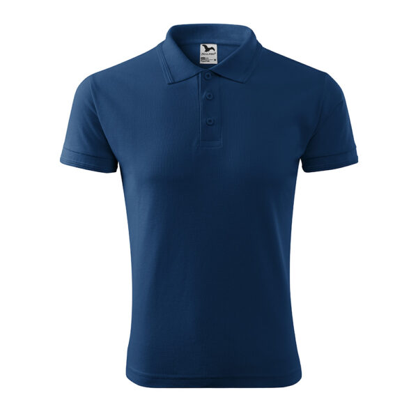 Tricou polo bumbac Pique, Midnight blue - imagine 2