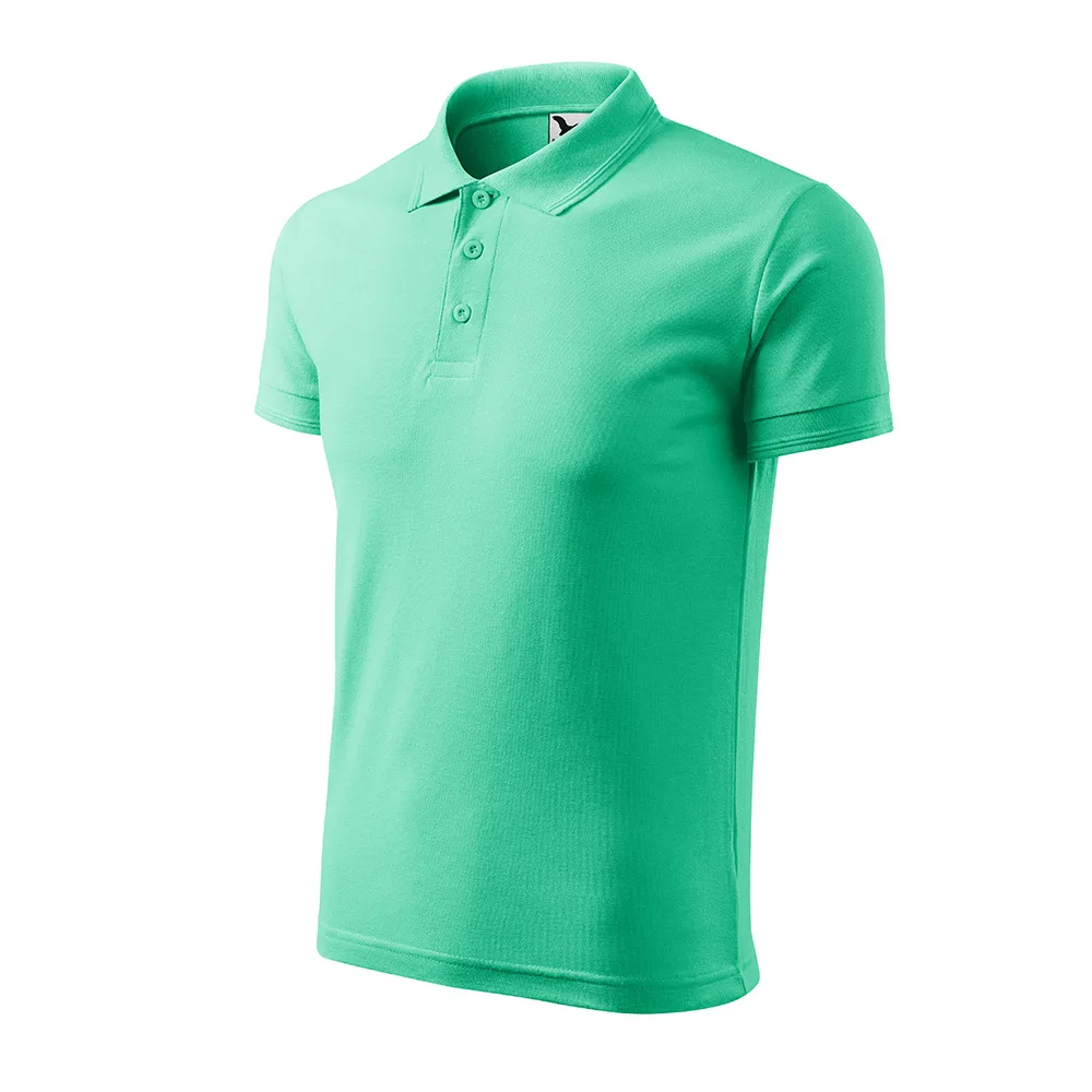 Tricou polo bumbac Pique, Verde Menta - imagine 1