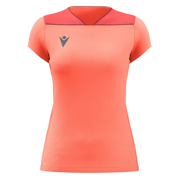 Tricou dama Macron Zinc, Coral Fluo / Gri Antracit - imagine 2