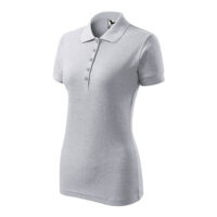 Tricou polo bumbac dama Pique, Gri deschis