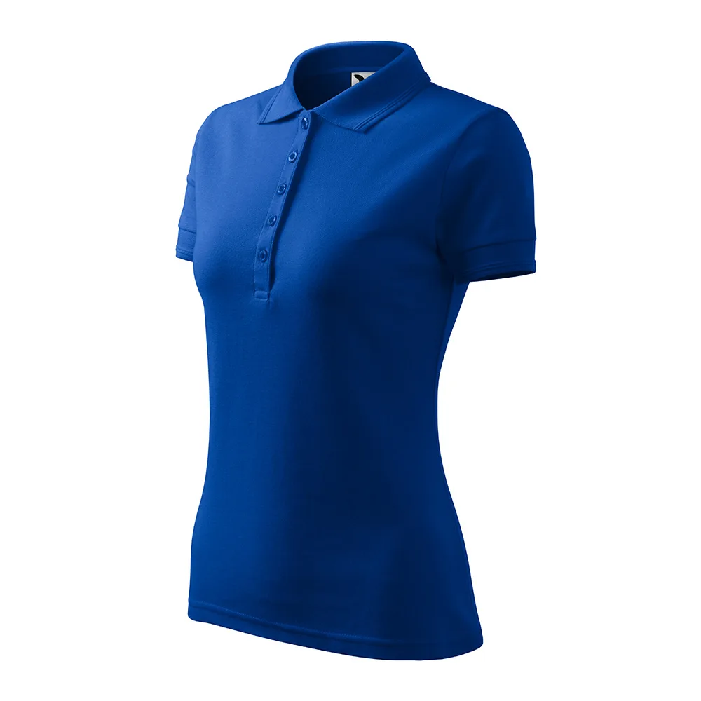 Tricou polo bumbac dama Pique, Albastru Royal - imagine 1