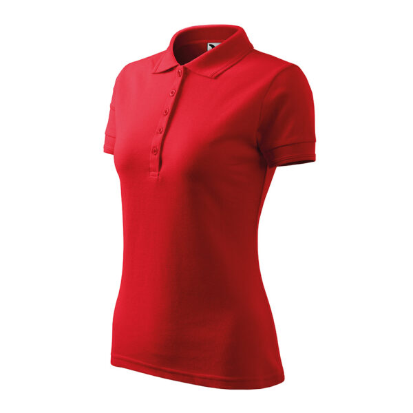 PIQUE POLO Tricou polo bumbac dama Pique, Rosu - imagine 1