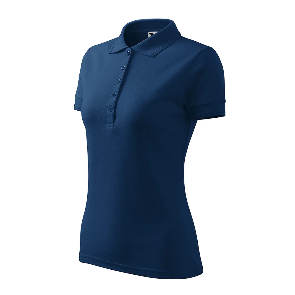 Tricou polo bumbac dama Pique, Midnight blue - imagine 1