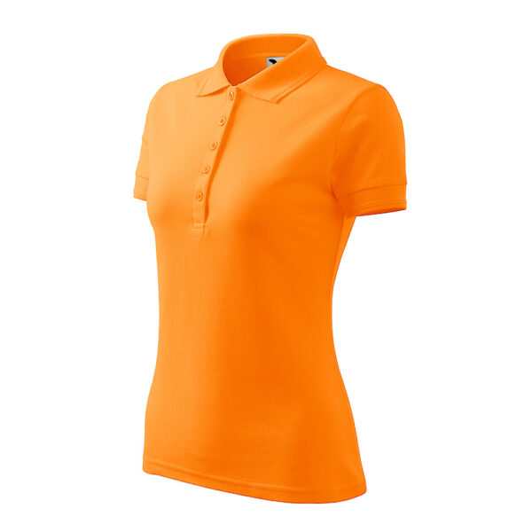 210_A2_C-jpg.webp Tricou polo bumbac dama Pique, Tangerine orange - imagine 1