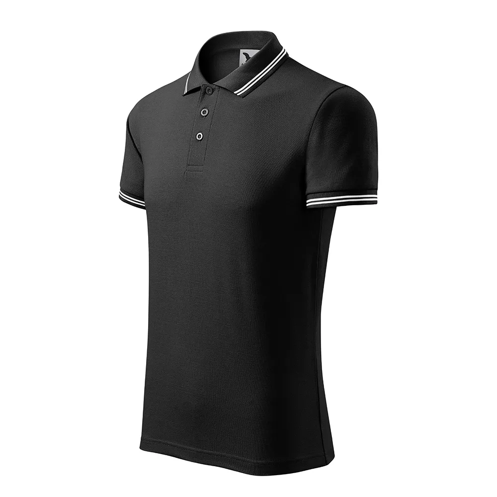 Tricou polo bumbac Urban, Negru - imagine 1