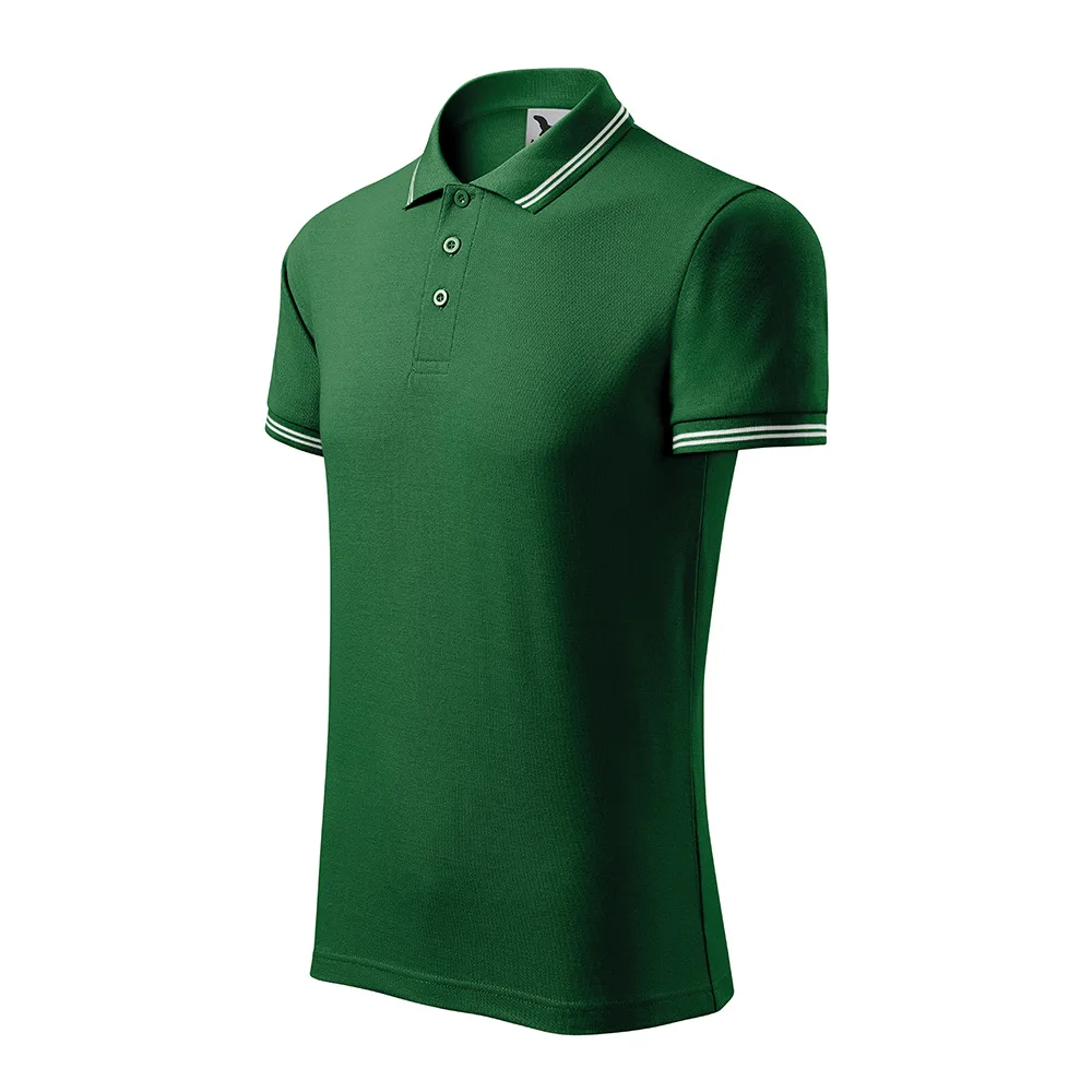 Tricou polo bumbac Urban, Verde sticla - imagine 1