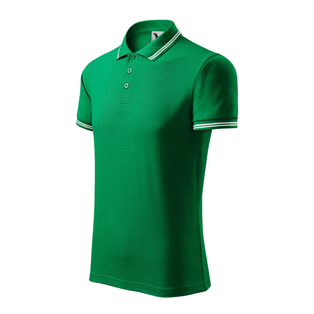 Tricou polo bumbac Urban, Verde mediu - imagine 1
