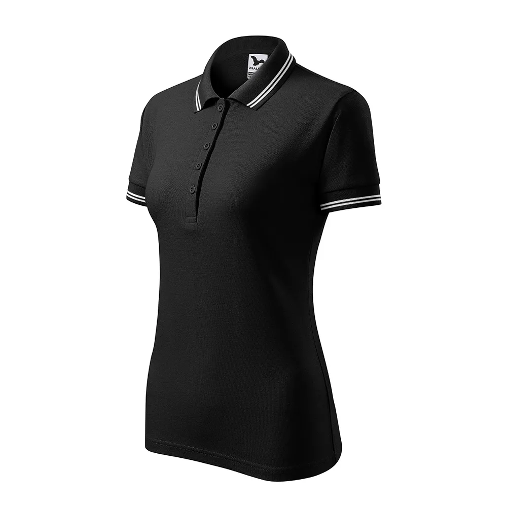 Tricou polo bumbac dama Urban, Negru - imagine 1