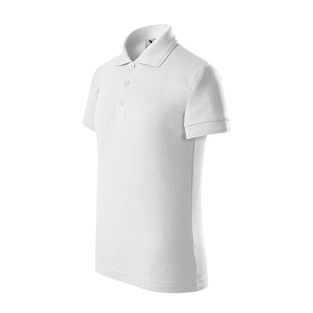 Tricou polo bumbac copii Pique, Alb - imagine 1