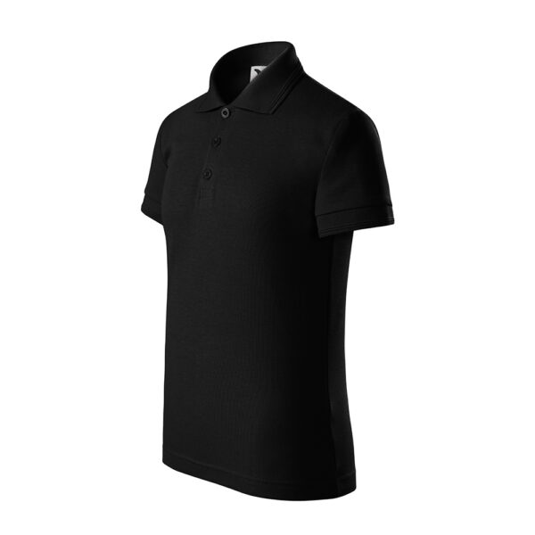 PIQUE POLO Tricou polo bumbac copii Pique, Negru - imagine 1