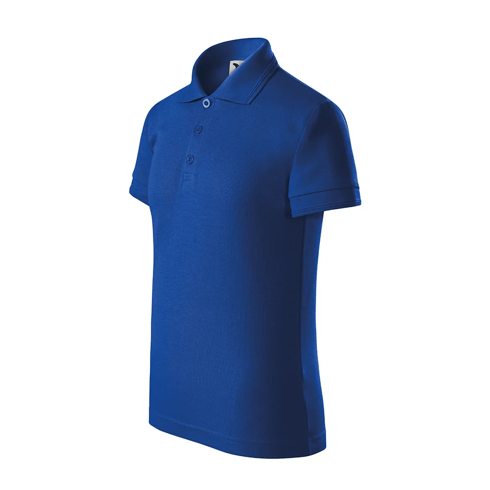 Tricou polo bumbac copii Pique, Albastru Royal - imagine 1