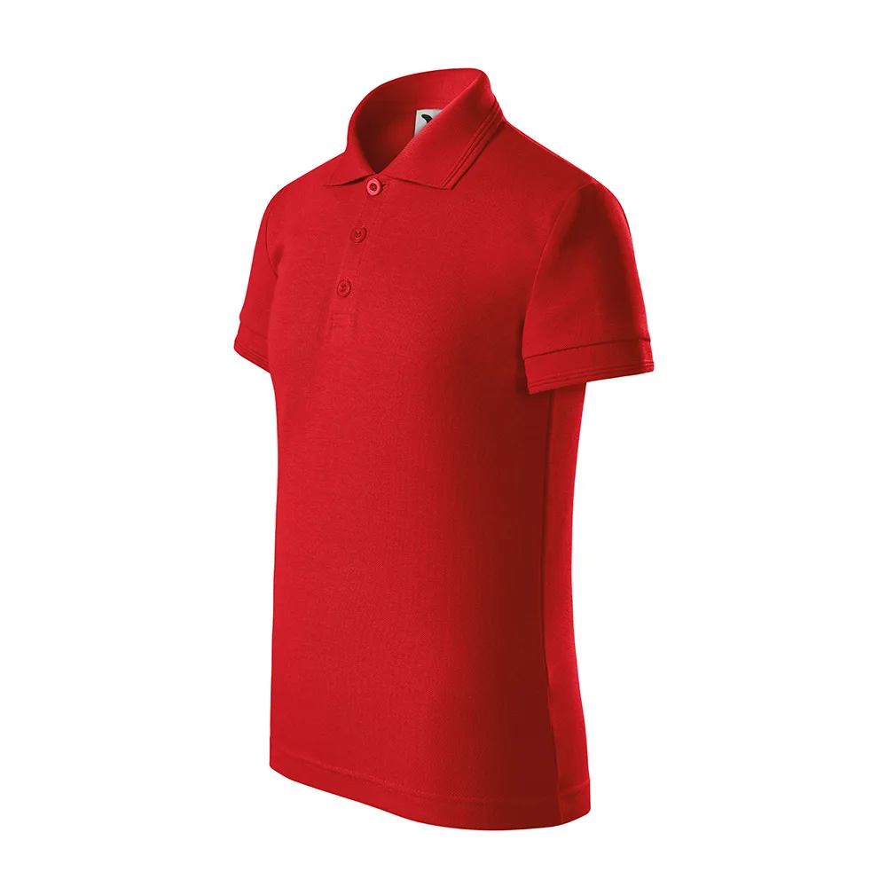 Tricou polo bumbac copii Pique, Rosu - imagine 1