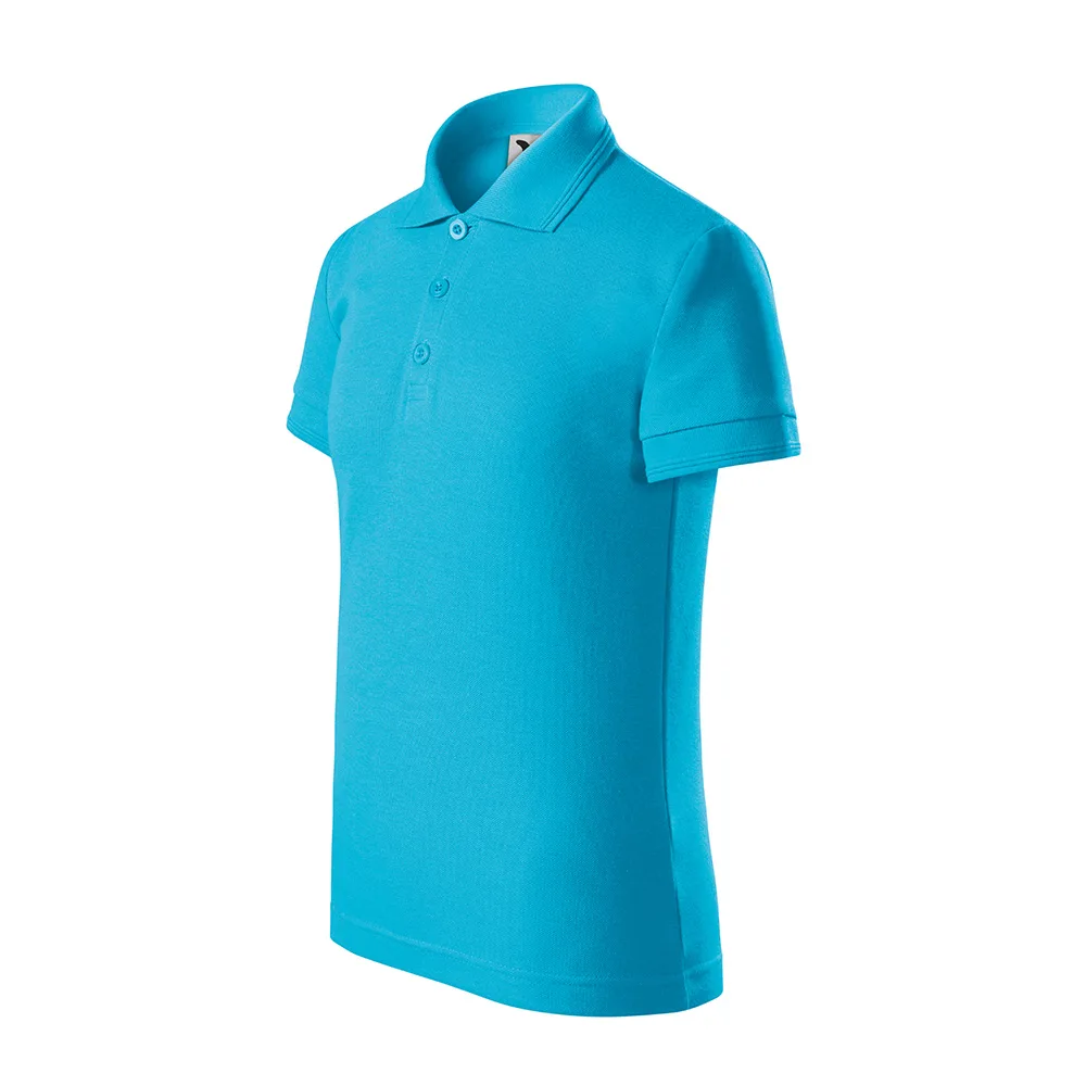 Tricou polo bumbac copii Pique, Turcoaz - imagine 1