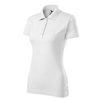 Tricou polo bumbac dama Single J, Alb
