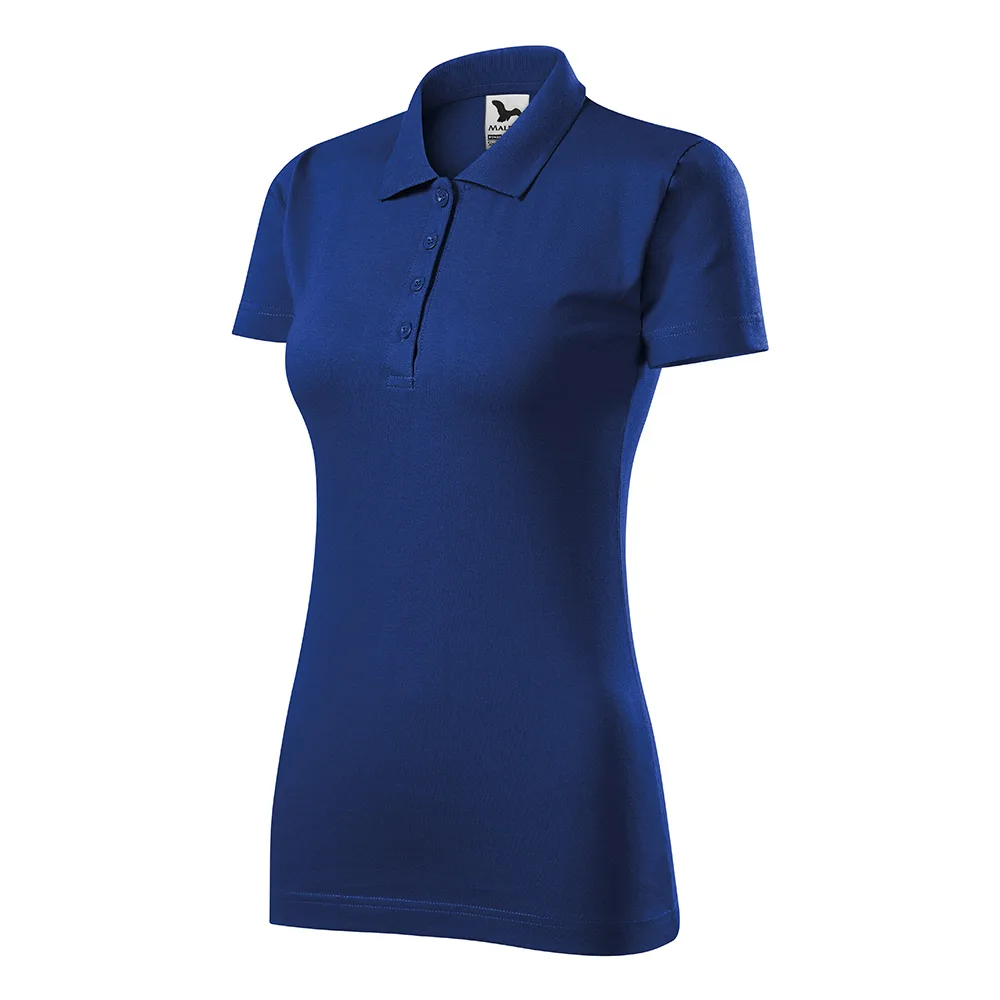 Tricou polo bumbac dama Single J, Albastru Royal - imagine 1