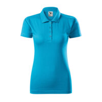 Tricou polo bumbac dama Single J, Turcoaz - imagine 2