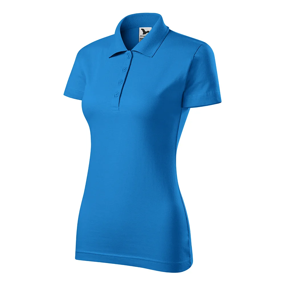 Tricou polo bumbac dama Single J, Snorkel blue - imagine 1