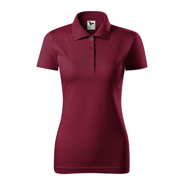 Tricou polo bumbac dama Single J, Garnet - imagine 2