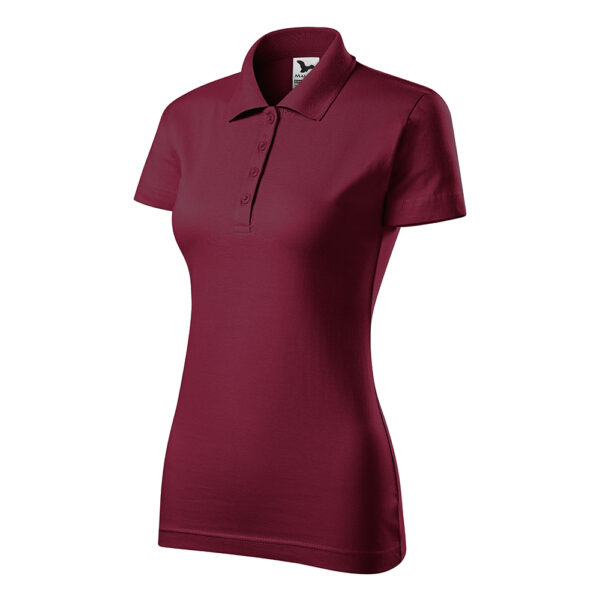 Tricou polo bumbac dama Single J, Garnet - imagine 1