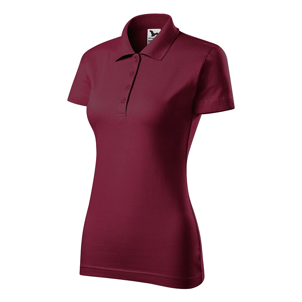 Tricou polo bumbac dama Single J, Garnet - imagine 1