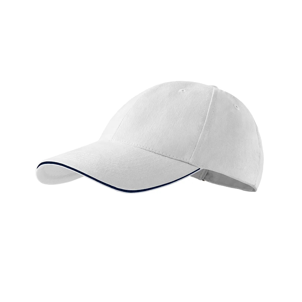 Sapca bumbac Sandwich 6P, Alb - imagine 1