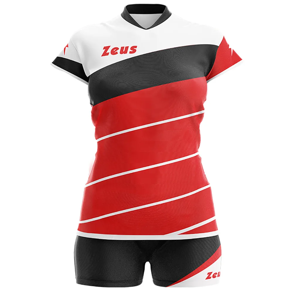 Set echipament volei dama Zeus Lybra Donna, Rosu / Negru - imagine 1