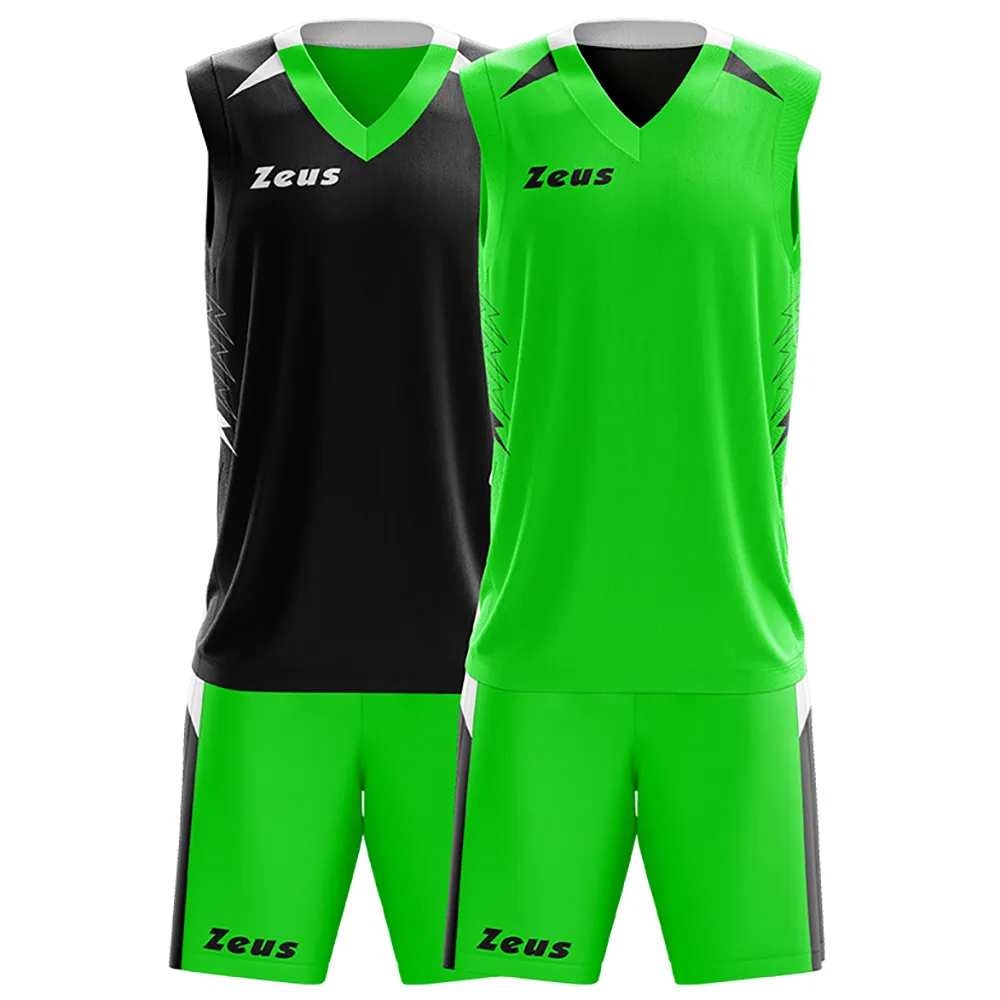 Set echipament baschet Zeus Jam, Verde Fluo / Negru - imagine 1