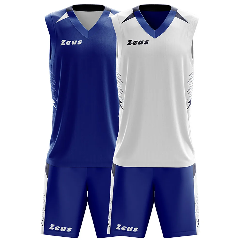 Set echipament baschet Zeus Jam, Albastru Royal / Alb - imagine 1