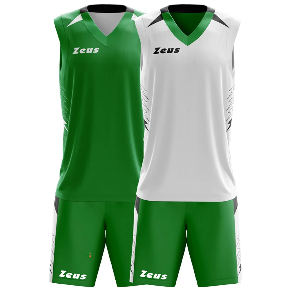 Set echipament baschet Zeus Jam, Verde / Alb - imagine 1