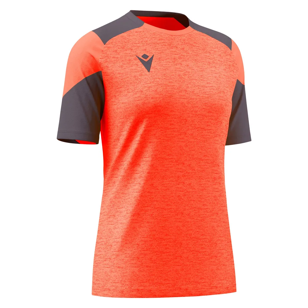 Tricou sport dama Macron Sphinx, Coral Fluo / Gri Antracit - imagine 1