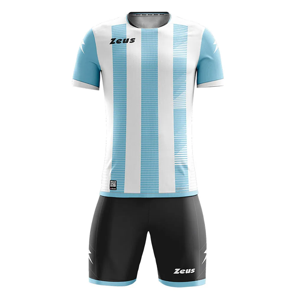 Set echipament fotbal Zeus Mundial, Alb / Albastru Sky - imagine 1