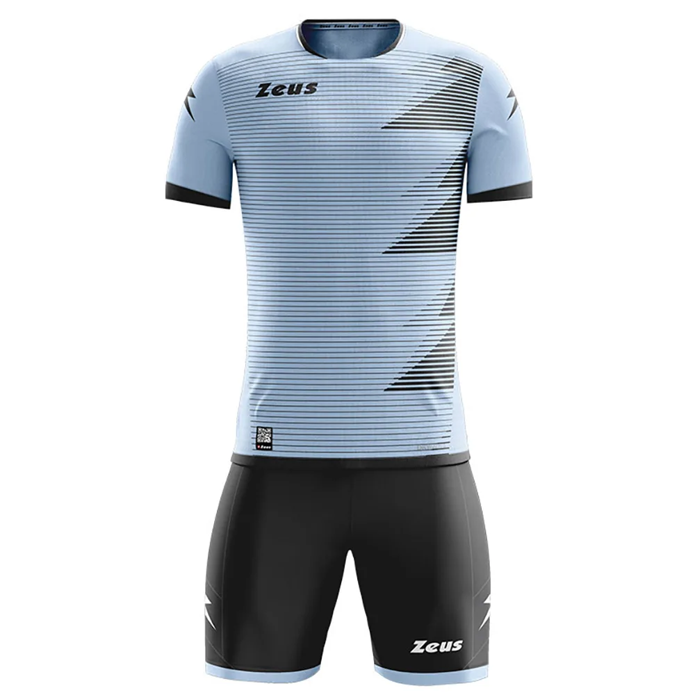 Set echipament fotbal Zeus Mundial, Albastru Sky / Negru - imagine 1