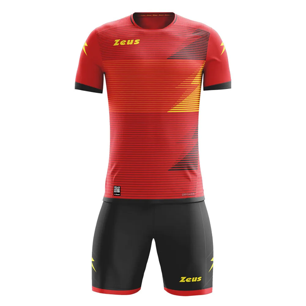 Set echipament fotbal Zeus Mundial, Rosu / Negru - imagine 1