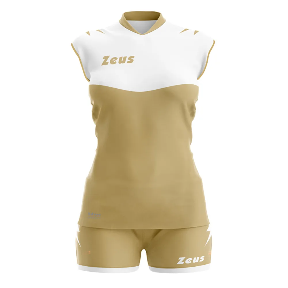 Set echipament volei dama Zeus Sara, Alb / Auriu - imagine 1