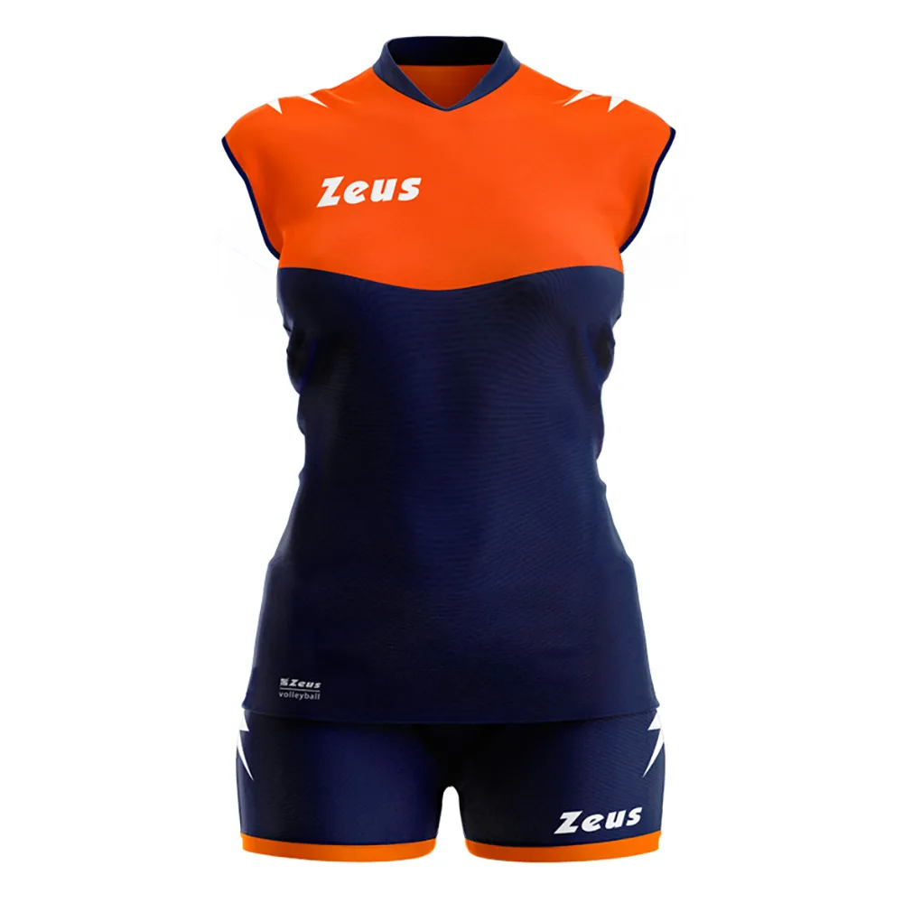 Set echipament volei dama Zeus Sara, Bleumarin / Portocaliu Fluo - imagine 1