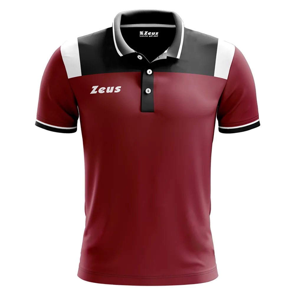 Tricou polo Zeus Vesuvio, Visiniu / Negru - imagine 1